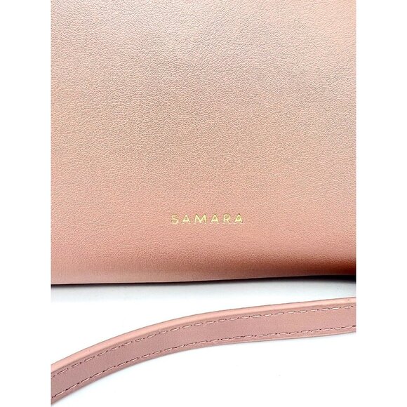 Samara Anthropologie Vegan Leather Crossbody Bag Purse Peony Pink Festival - Picture 3 of 5